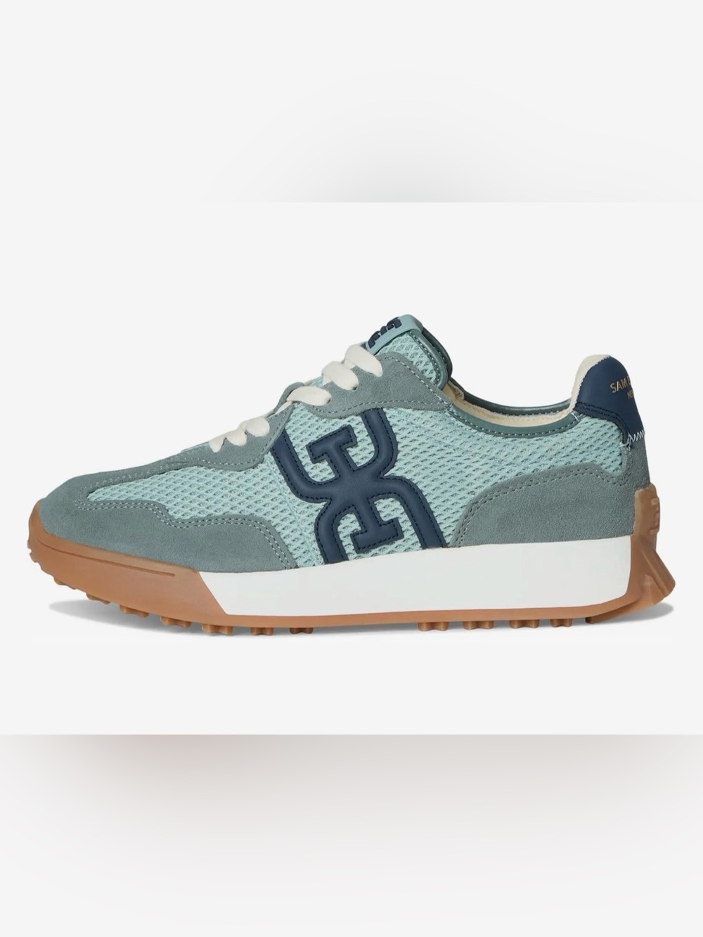 Sam Edelman Mint Green & Navy Suede Mesh Sneakers